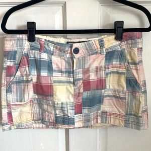 Vintage 00s Patchwork mini skirt | low rise